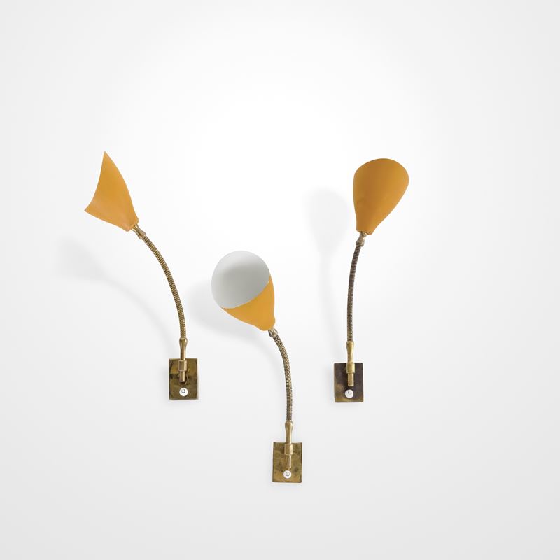 Angelo Lelii : Tre lampade a parete.  - Asta Design 200 - Cambi Casa d'Aste