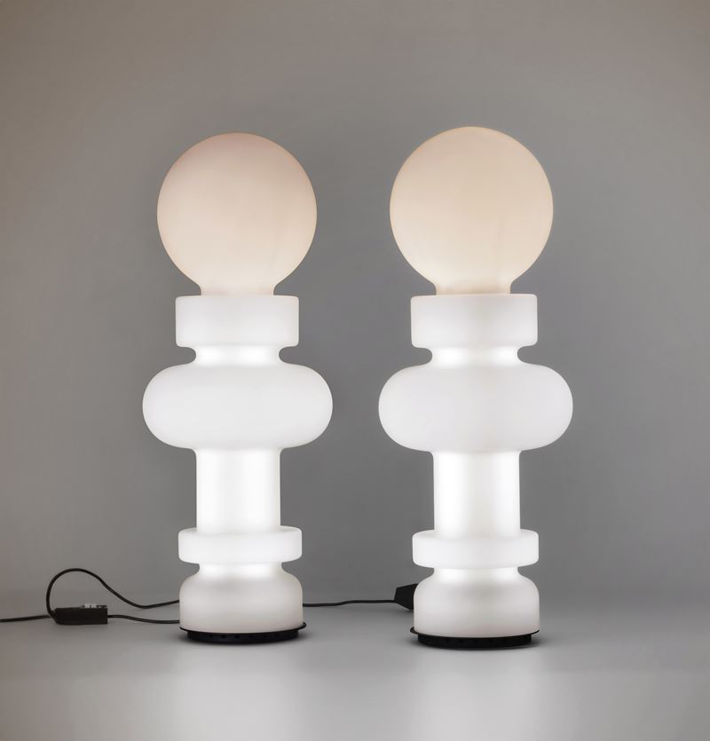 Bobo Piccoli : Due lampade da tavolo mod.2490 "Re"  - Auction Design 200 - Cambi Casa d'Aste