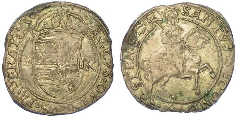 ASTI. CARLO V D'ASBURGO IMPERATORE, 1529-1531. Cavallotto.  - Auction Numismatics - I - Cambi Casa d'Aste
