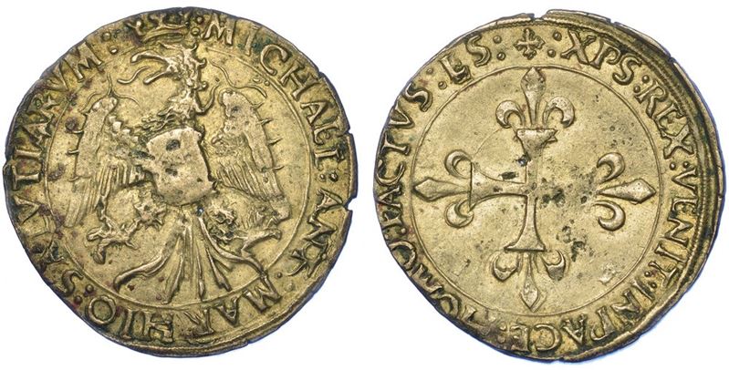CARMAGNOLA. MICHELE ANTONIO DI SALUZZO, 1504-1528. Rolabasso.  - Auction Numismatics - I - Cambi Casa d'Aste