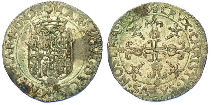 CASALE. MARGHERITA e GUGLIELMO GONZAGA, 1550-1566. Bianco 1565.  - Auction Numismatics - I - Cambi Casa d'Aste