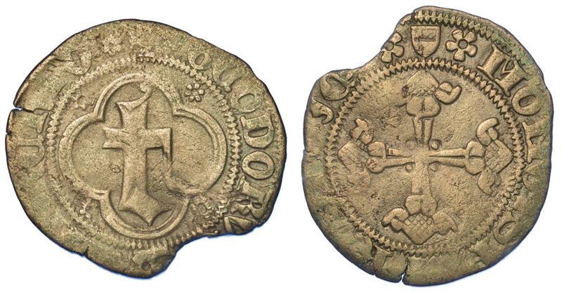 CHIVASSO. TEODORO II PALEOLOGO, 1381-1418. Mezzo grosso.  - Auction Numismatics - I - Cambi Casa d'Aste