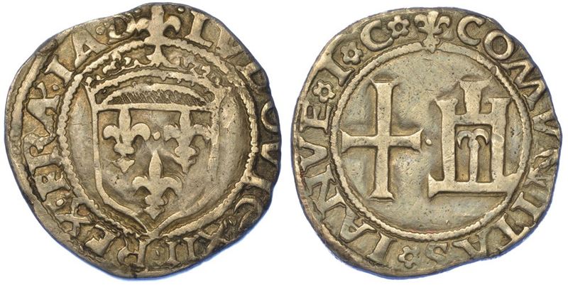 GENOVA. LUIGI XII, RE DI FRANCIA E SIGNORE DI GENOVA, 1499-1507. Testone.  - Auction Numismatics - I - Cambi Casa d'Aste