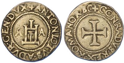 Genova. Antoniotto Adorno, 1522-1527. Mezzo Testone.