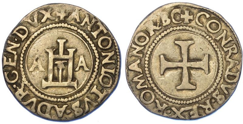 GENOVA. ANTONIOTTO ADORNO, 1522-1527. Mezzo Testone.  - Auction Numismatics - I - Cambi Casa d'Aste