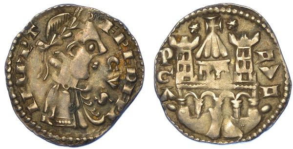 BERGAMO. COMUNE, A NOME DI FEDERICO II, 1194-1250. Grosso da 4 denari, anni 1236-1250.