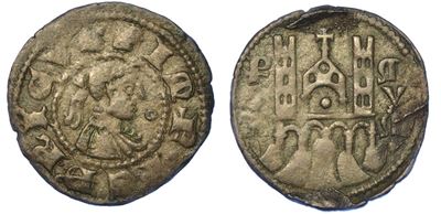 Bergamo. Comune, a Nome di Federico II, 1194-1250. Denaro Planeto, Anni 1282-1290.