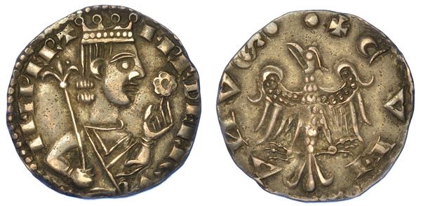 COMO. COMUNE, A NOME DI FEDERICO II, XII-XIV Secolo. Grosso da 4 Denari imperiali, anni 1254-1255.