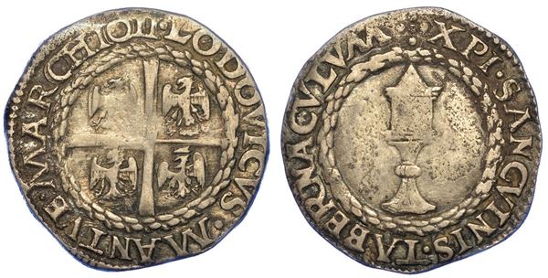 MANTOVA.  LUDOVICO III (II) GONZAGA, 1445-1478. Mezzo Testone s.d.