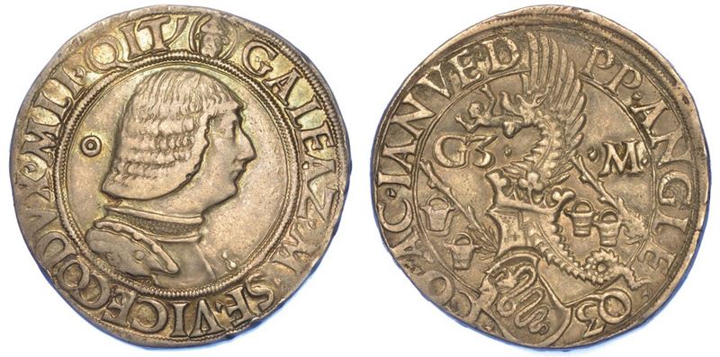 MILANO. GALEAZZO MARIA SFORZA, 1466-1476. Testone (o Lira o Grosso da 20 Soldi).  - Auction Numismatics - I - Cambi Casa d'Aste