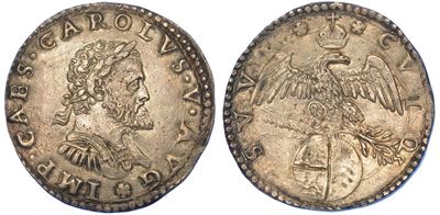 Milano. Carlo V D'asburgo, 1535-1556. Mezzo Scudo s.D.