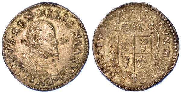 MILANO. FILIPPO II D'ASBURGO, 1556-1598. Scudo d'argento 1588.