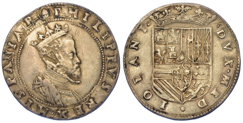 MILANO. FILIPPO II D'ASBURGO, 1556-1598. Mezzo scudo d'argento s.d.  - Asta Numismatica - I - Cambi Casa d'Aste