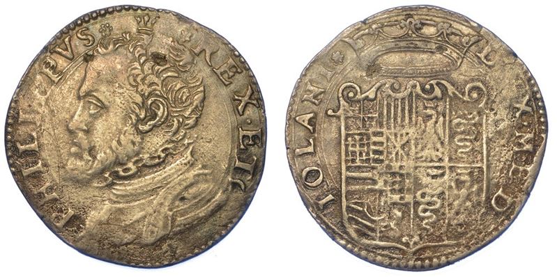 MILANO. FILIPPO II D'ASBURGO, 1556-1598. Denaro da soldi 20.  - Asta Numismatica - I - Cambi Casa d'Aste