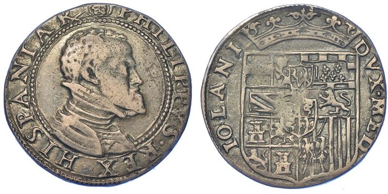 MILANO. FILIPPO II D'ASBURGO, 1556-1598. Quarto di Scudo s.d.  - Asta Numismatica - I - Cambi Casa d'Aste