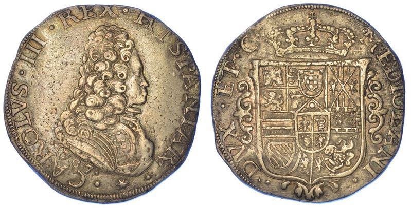 MILANO. CARLO III (poi VI), 1706-1711 (I periodo: Re di Spagna e Duca di Milano). Filippo o Carlo 1707.  - Asta Numismatica - I - Cambi Casa d'Aste