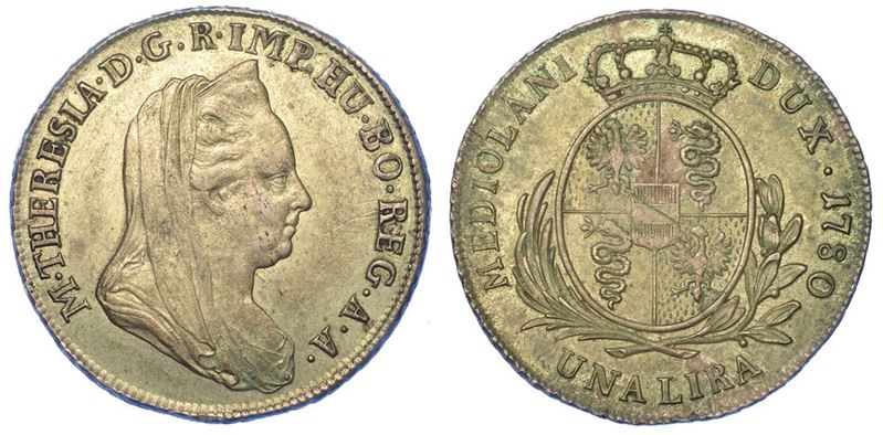 MILANO. MARIA TERESA D'ASBURGO, 1740-1780. Lira 1780.  - Asta Numismatica - I - Cambi Casa d'Aste