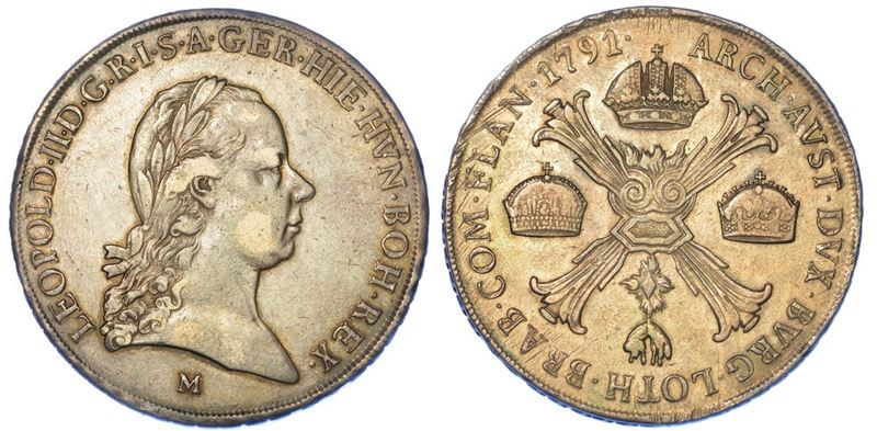 MILANO. LEOPOLDO II D'ASBURGO-LORENA, 1790-1792. Scudo delle Corone 1791.  - Auction Numismatics - I - Cambi Casa d'Aste