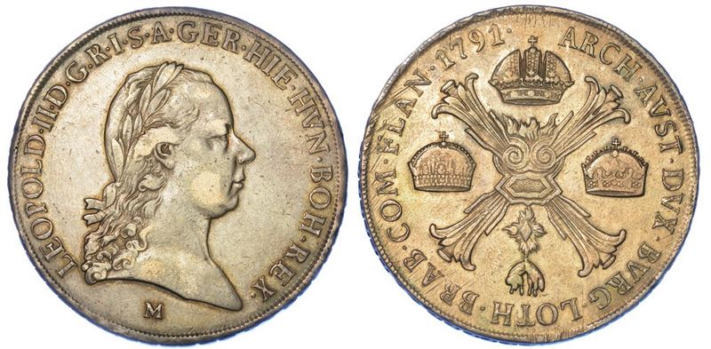 MILANO. LEOPOLDO II D'ASBURGO-LORENA, 1790-1792. Scudo delle Corone 1791.  - Asta Numismatica - I - Cambi Casa d'Aste