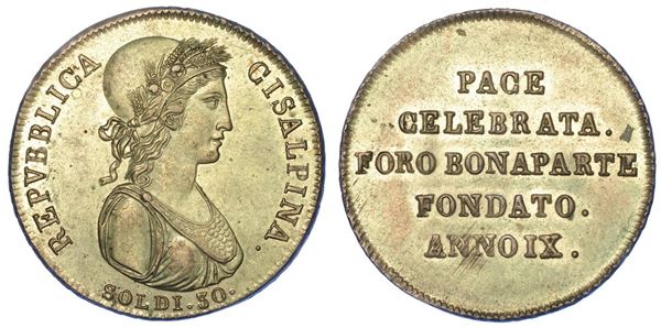 MILANO. REPUBBLICA CISALPINA, 1800-1802. 30 Soldi A.IX/1801.