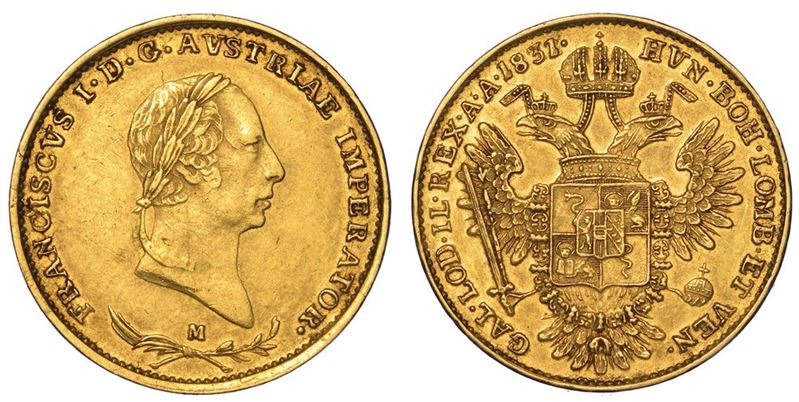 MILANO. FRANCESCO I D'ASBURGO-LORENA, 1815-1835. Mezza Sovrana 1831.  - Auction Numismatics - I - Cambi Casa d'Aste