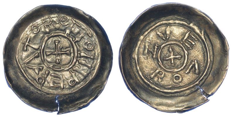 VERONA. OTTONE I, 962-973. Denaro scodellato.  - Auction Numismatics - I - Cambi Casa d'Aste