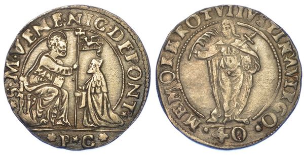 VENEZIA. NICOLÒ DA PONTE, 1578-1585. Quarto di giustina maggiore da 40 soldi o 2 lire.