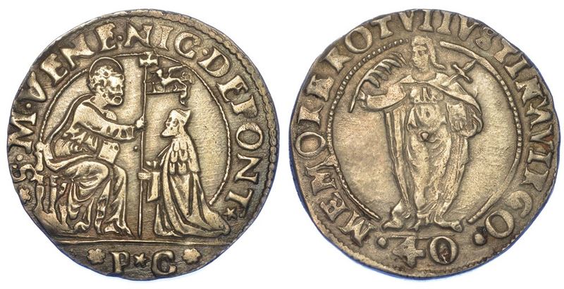 VENEZIA. NICOLÒ DA PONTE, 1578-1585. Quarto di giustina maggiore da 40 soldi o 2 lire.  - Asta Numismatica - I - Cambi Casa d'Aste