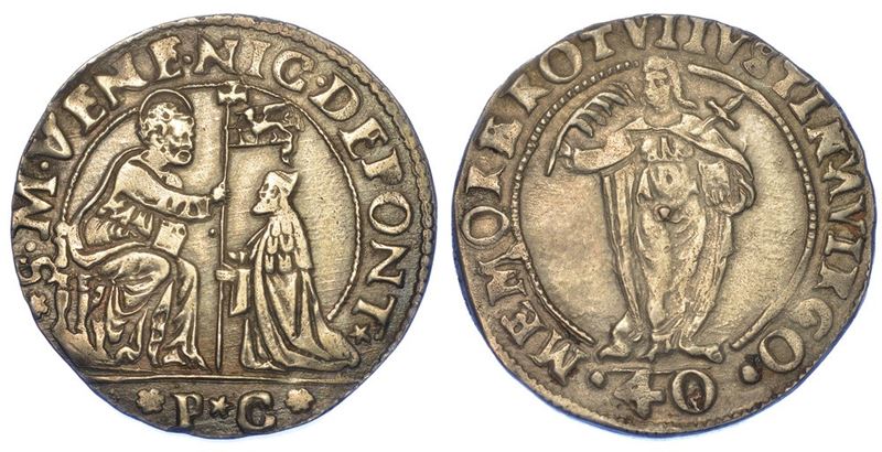 VENEZIA. NICOLÒ DA PONTE, 1578-1585. Quarto di giustina maggiore da 40 soldi o 2 lire.  - Auction Numismatics - I - Cambi Casa d'Aste