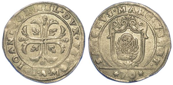 VENEZIA. GIOVANNI I CORNER, 1625-1629. Mezzo scudo della croce da 70 soldi.
