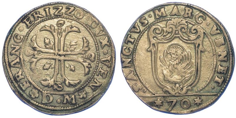 VENEZIA. FRANCESCO ERIZZO, 1631-1646. Mezzo scudo della croce da 70 soldi.  - Asta Numismatica - I - Cambi Casa d'Aste