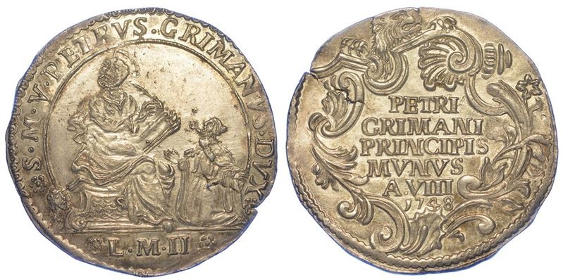 VENEZIA. PIETRO GRIMANI, 1741-1752. Osella in argento 1748/A. VIII.  - Auction Numismatics - I - Cambi Casa d'Aste