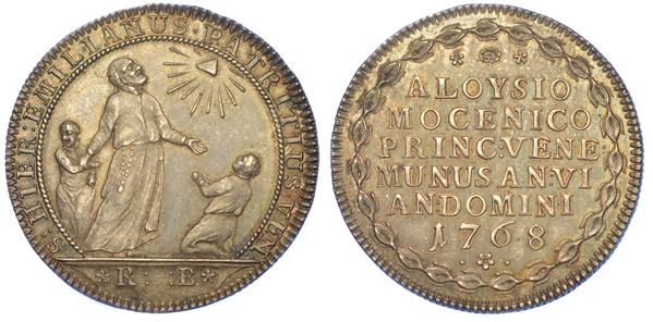 VENEZIA. ALVISE IV MOCENIGO, 1763-1778. Osella in argento 1768 A. VI.