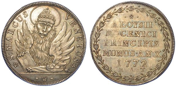 VENEZIA. ALVISE IV MOCENIGO, 1763-1778. Osella in argento 1772 A. X.