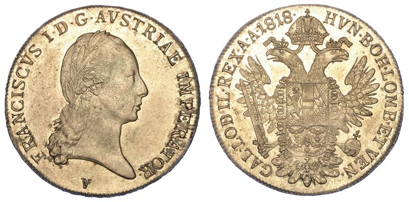 VENEZIA. FRANCESCO I D'ASBURGO-LORENA, 1815-1835. Mezzo tallero 1818.  - Asta Numismatica - I - Cambi Casa d'Aste