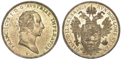 Venezia. Francesco i D'asburgo-lorena, 1815-1835. Scudo Nuovo da 6 Lire 1824.