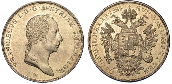 VENEZIA. FRANCESCO I D'ASBURGO-LORENA, 1815-1835. Mezzo scudo nuovo da 3 Lire 1824.