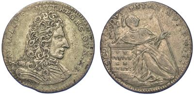 Modena. Rinaldo D'este, 1706-1737. Lira 1708.