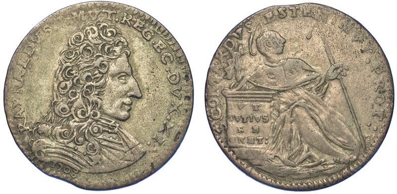 MODENA. RINALDO D'ESTE, 1706-1737. Lira 1708.  - Asta Numismatica - I - Cambi Casa d'Aste