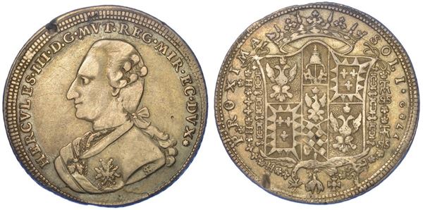 MODENA. ERCOLE III D'ESTE, 1780-1796. Scudo 1782.