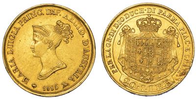 Parma. Maria Luigia D'austria, 1815-1847. 20 Lire 1815.