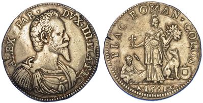 Piacenza. Alessandro Farnese, 1586-1591. Ducatone 1591.