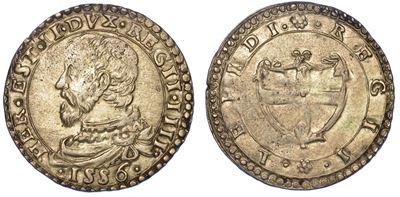 Reggio Emilia. Ercole II D'este, 1534-1559. Bianco 1556.