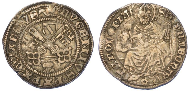BOLOGNA. EUGENIO IV, 1431-1447. Grossone.  - Auction Numismatics - I - Cambi Casa d'Aste