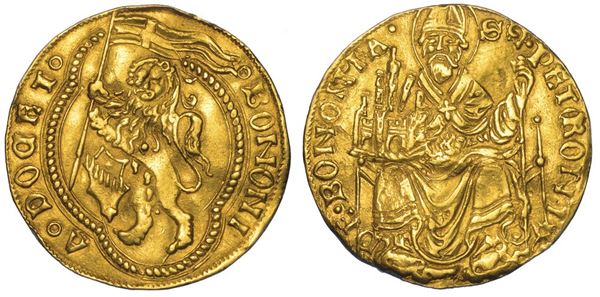 BOLOGNA. ANONIME DEI BENTIVOGLIO, 1446-1506. Doppio Bolognino d'oro.