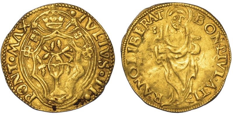 BOLOGNA. GIULIO II, 1503-1513. Ducato papale "TIRANO LIBERAT".  - Asta Numismatica - I - Cambi Casa d'Aste