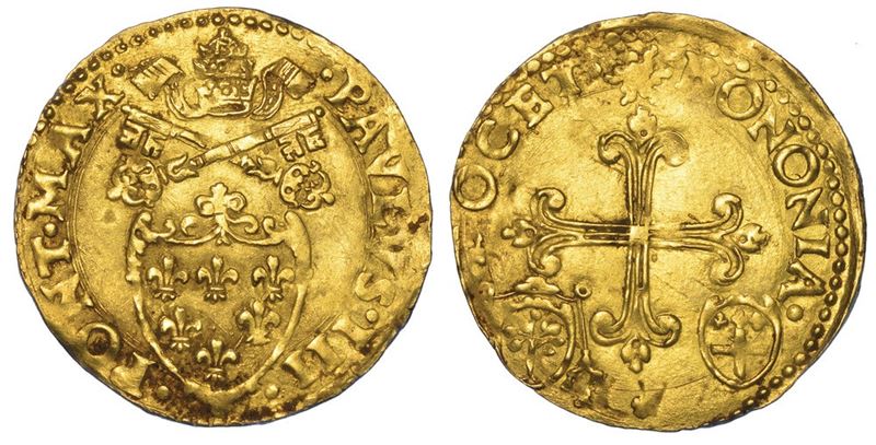 BOLOGNA. PAOLO III, 1534-1549. Scudo d'oro del sole.  - Auction Numismatics - I - Cambi Casa d'Aste