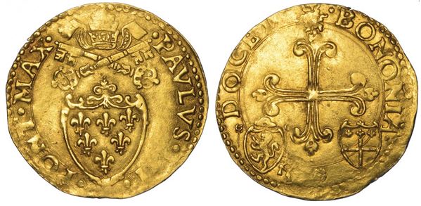 BOLOGNA. PAOLO III, 1534-1549. Scudo d'oro del sole.