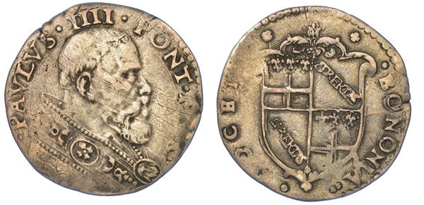 BOLOGNA. PAOLO IV, 1555-1559. Due terzi di paolo.