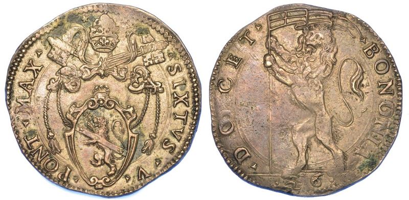 BOLOGNA. SISTO V, 1585 -1590. Gabellone da 26 bolognini.  - Asta Numismatica - I - Cambi Casa d'Aste
